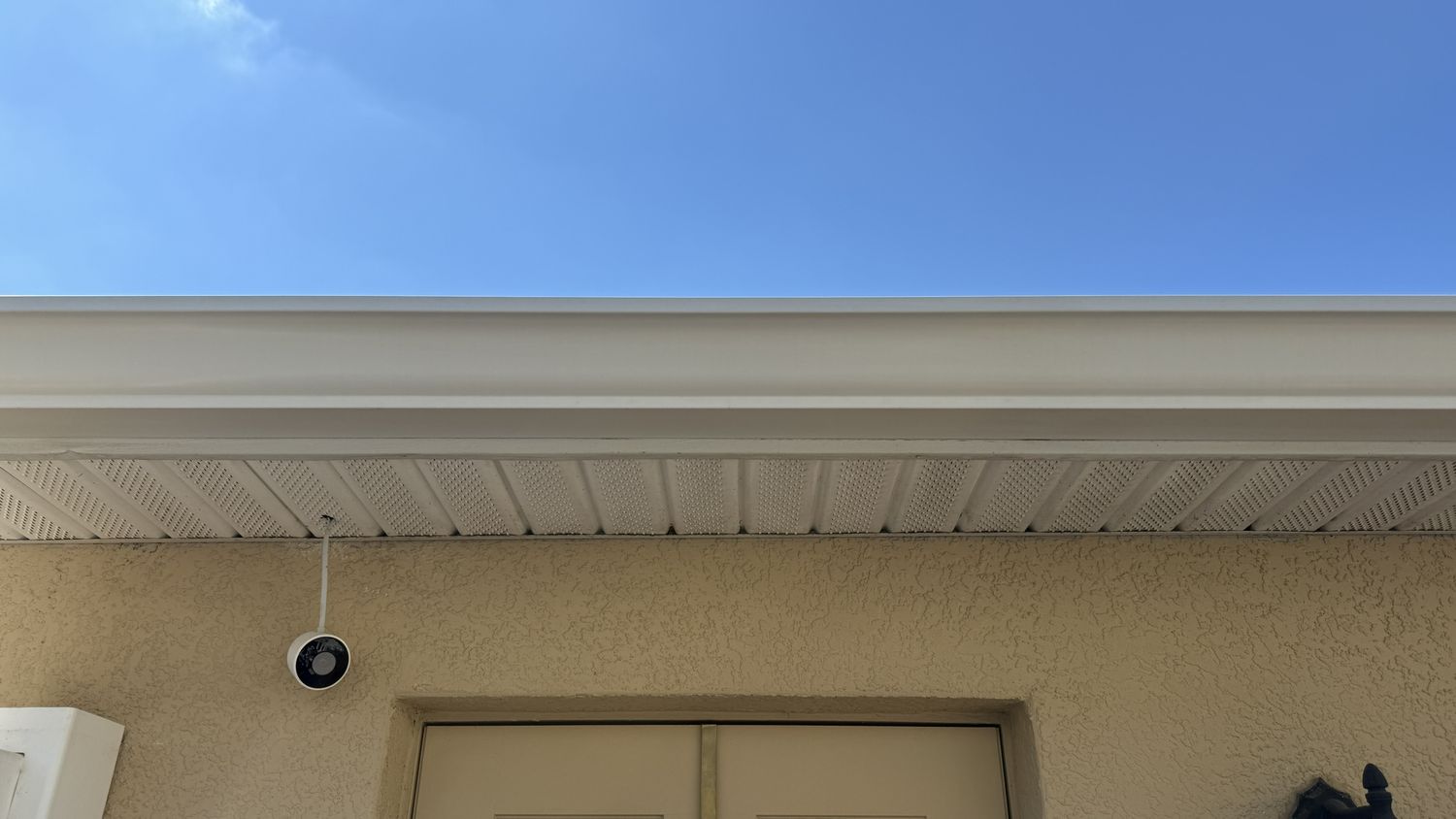 Gutter cleaning service on a Florida home