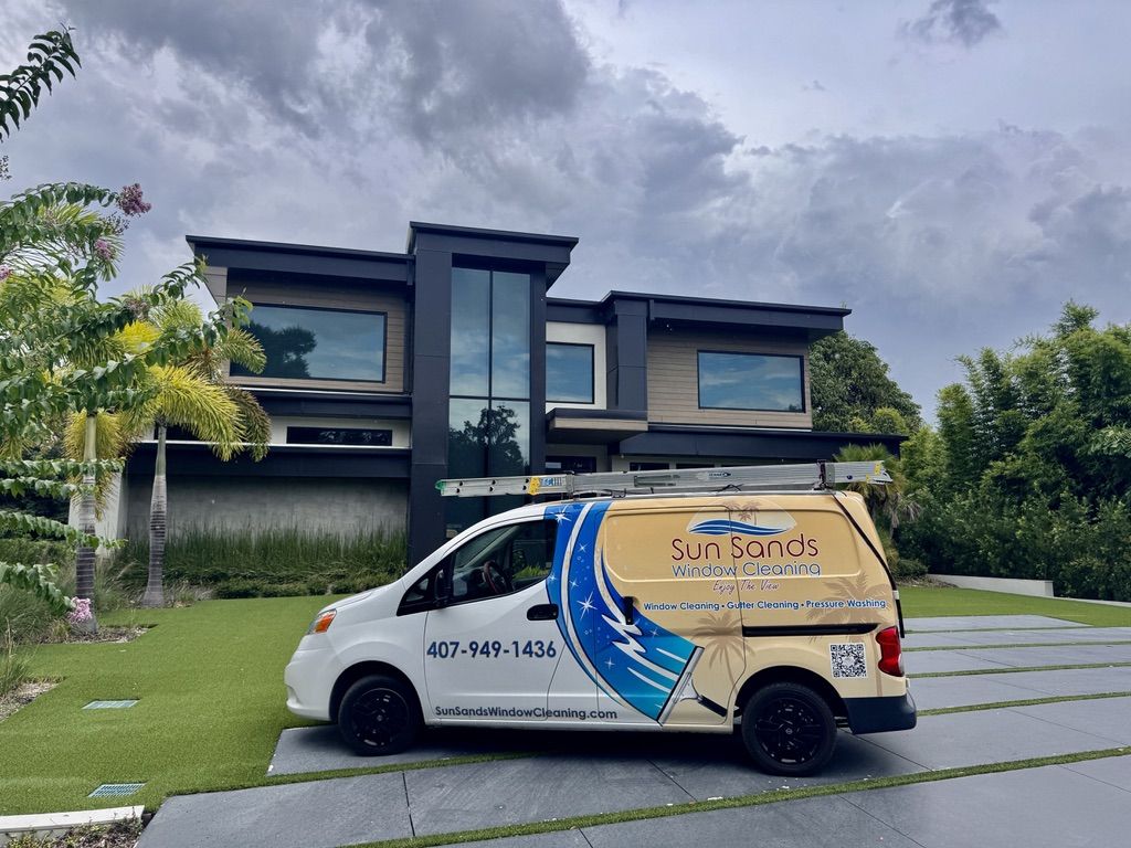 The Sun Sands Window Cleaning team and van