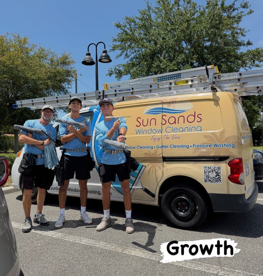 The Sun Sands Window Cleaning team and van